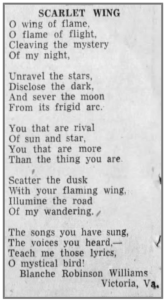Scarlet Wing by Blanche Robinson Williams